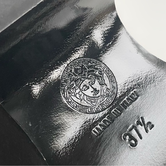 Versace Tri-Platform Satin Platform Wedge Sandal 160mm Strappy Square Toe Heel - Picture 10 of 15